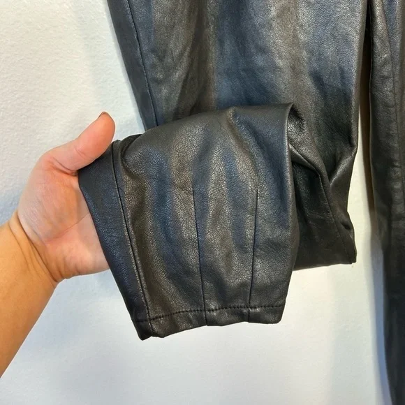 FOR LOVE & LEMONS DILLON HIGH WAIST FAUX LEATHER TROUSER PANT BLACK SIZE XS - Picture 9 of 16